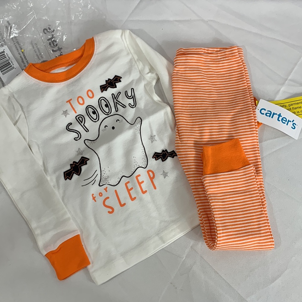 Carter's Toddler 2-Piece Halloween Ghost 100% Snug Fit Cotton Pajama Size 3T NWT - Picture 3 of 10